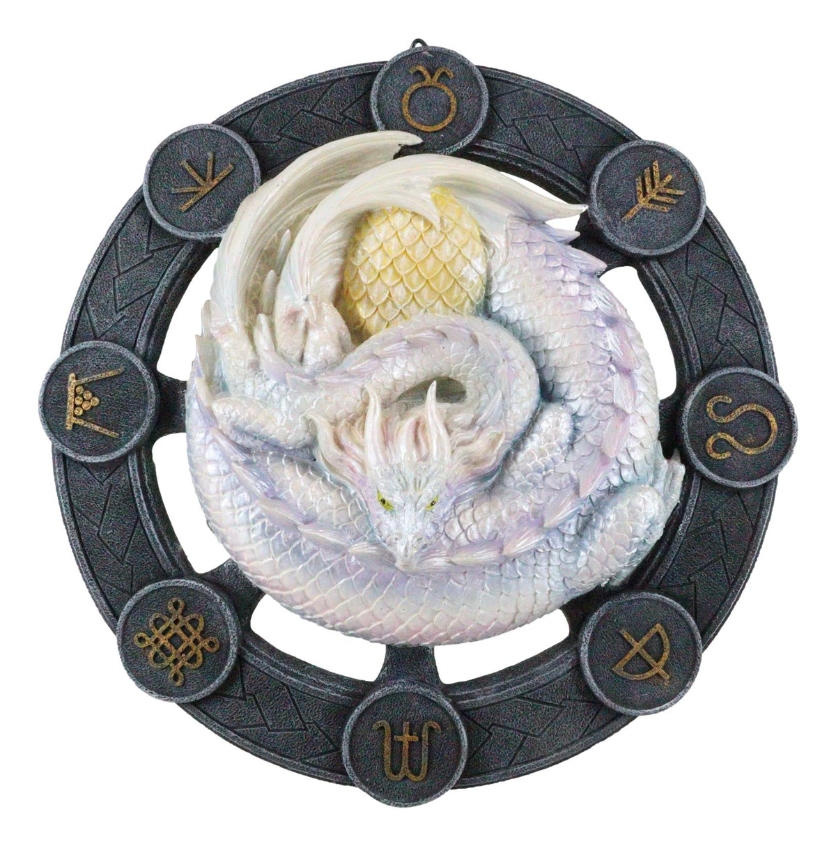 Ostara Drake Spring Equinox Wheel of The Year Sabbats Of The Dragon Wall Decor - Ebros Gift