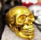 Ebros Pirate's Loot Graveyard Human Skull Head Statue 3.75"L (Metallic Gold)