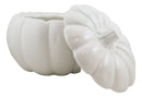 Ebros Ceramic Stoneware White Harvest Pumpkin Bowl With Lid 6"Diameter X6 Pieces
