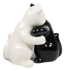 Ebros Colorful Ceramic Black White Cats Couple Hugging Dancing Salt Pepper Shakers Set