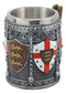 Large English Knight Shield Tankard Mug Beer Stein Beverage Cup 5.25" Tall