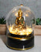 Eastern Enlightenment Buddha Meditating Air Powered LED Light Golden Water Globe