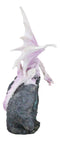 Pink Dragon Guarding Colorful LED Quartz Faux Geode Rock Crystal Cove Figurine
