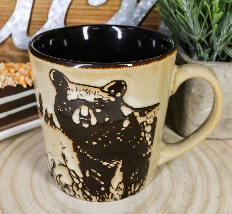 Pack Of 2 Rustic Western Cabin Lodge Forest Grizzly Bear Ceramic Mugs Coffee Cup