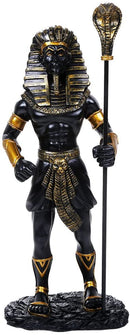Ancient Egyptian Collectible King Tut With the King Cobra Sceptre Figurine 12"H
