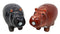 Ebros Gift Nile River Hippo Salt & Pepper Shakers Ceramic Magnetic Figurine Set 4"L