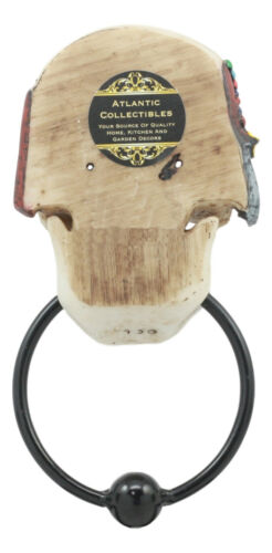 Dead Men Tell No Tales Caribbean Pirate Skull With Bandana Door Knocker Figurine