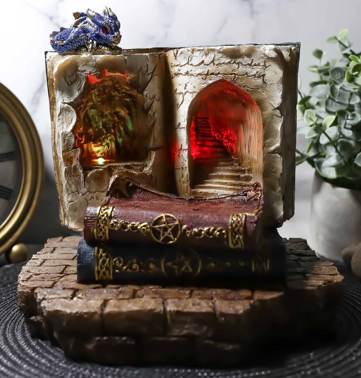 Ebros Fantasy Dragons Book Of Spells LED Light Display For Miniature Figurines