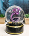Purple Dragon On Faux Geode Crystals Musical LED Light Air Powered Glitter Globe