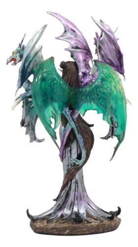 Khaleesi Mother Of Dragons Statue Twilight Fairy With Two Juvenile Dragons Decor