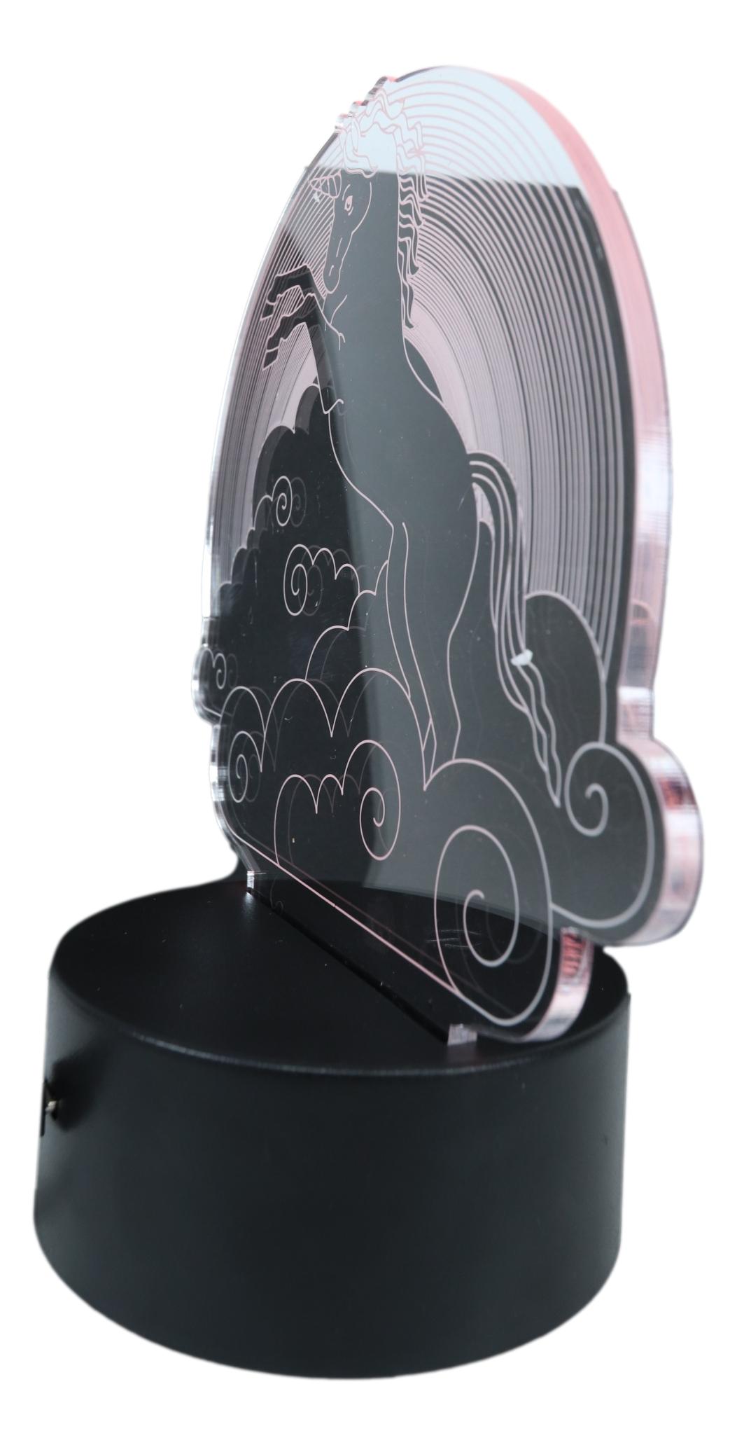 Ebros Sacred Unicorn Riding Night Clouds Acrylic Panel Colorful LED Night Light