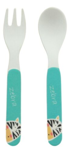 Ebros Zebra 5 Pc Organic Bamboo Dinnerware Set For Kids Children Toddler Baby