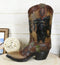 Western Black Bear Family With Pine Cones Cowboy Cowgirl Boot Vase Figurine