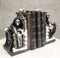 Gothic Grim Reaper Sitting On Skulls And Skeleton Bones Thrones Bookends Statue