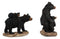 Ebros Western Rustic Black Mama Bear Playing W/ Baby Cub Set Of 4 Mini Figurines