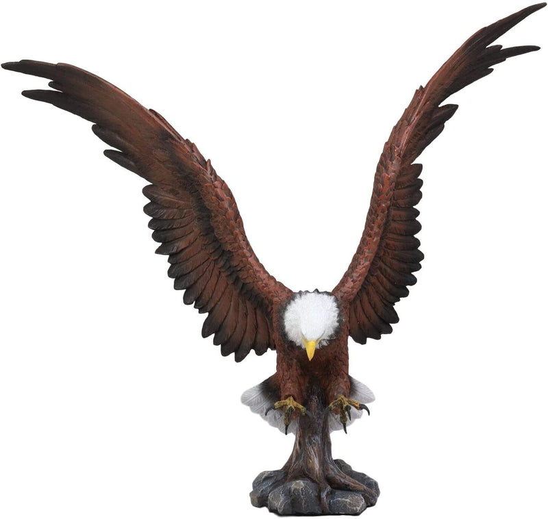 Ebros Large Rocky Mountain Bald Eagle Descending on Prey Statue Decor Figurine