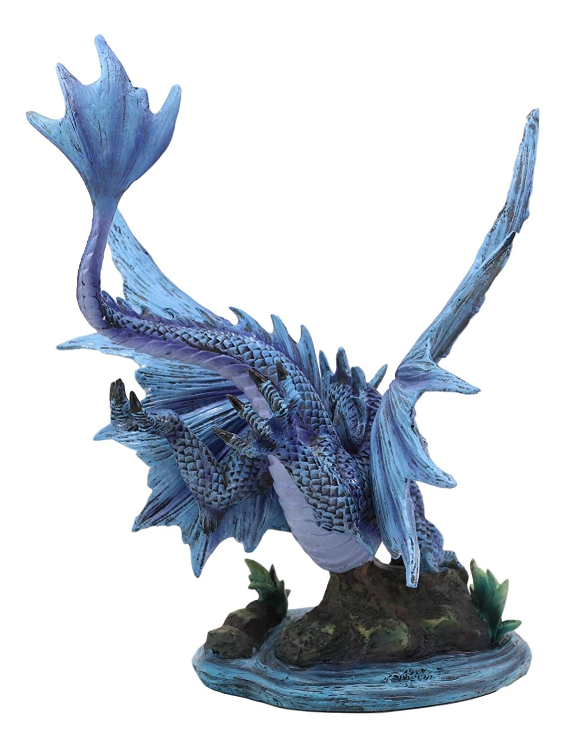 Ebros Adult Mother Water Dragon Wyrmling Collectible Statue 10.25" Long Figurine