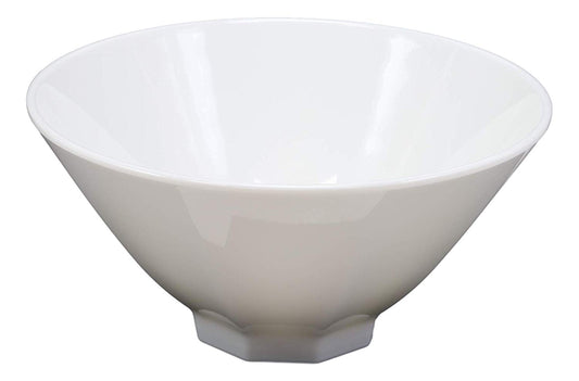 Contemporary Octagon White Jade Melamine 9"Dia Soup Salad Bowls 48oz Set of 2