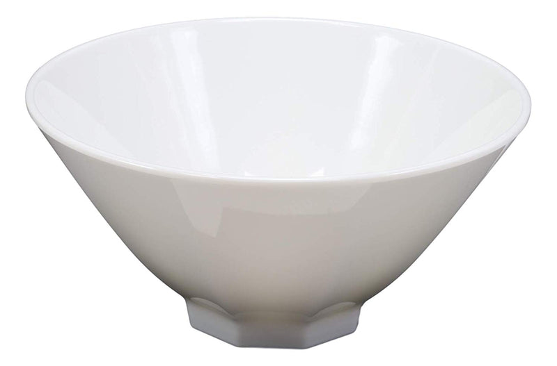 Contemporary Octagon White Jade Melamine 9"Dia Soup Salad Bowls 48oz Set of 2