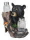 Ebros Black Bear In the Woods Salt And Pepper Shakers Holder Set 6.25"Tall