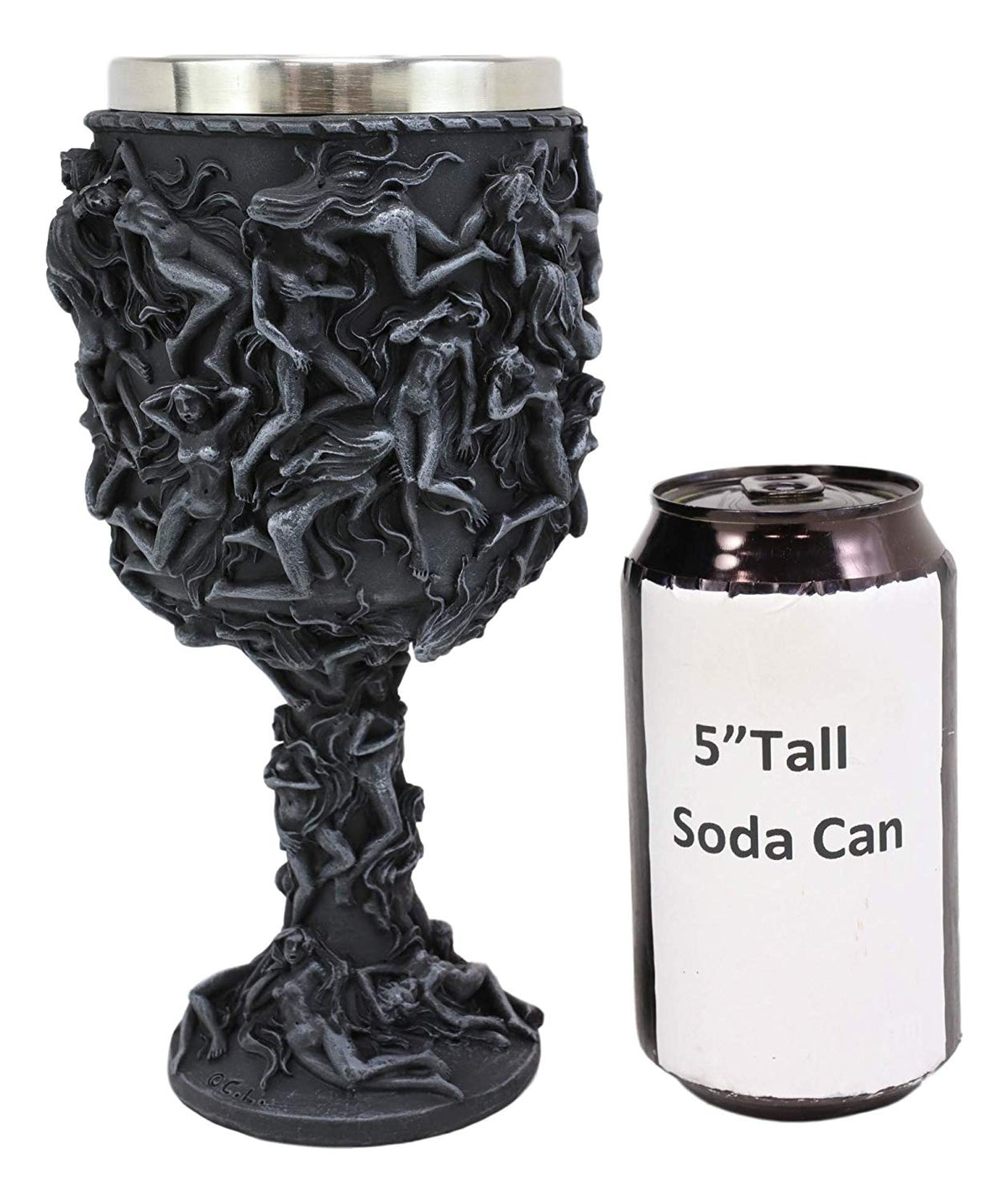 Gothic Sexy Nude Erotica Tantric Voodoo Tattoo Morphing Female Wine Goblet - Ebros Gift
