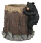 Rustic Western Forest Naughty Black Bear Cub Climbing Tree Stationery Pen Holder