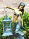 Ebros Garden Ocean Mermaid Goddess Holding Candle Lantern Aluminum Statue 21"H