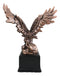 King Of The Skies Bald Eagle On Rock Stretching Out Wings Figurine With Base