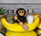 Ebros Gift Baby Monkey Rowing In Banana Boat Salt & Pepper Shakers Holder Figurine Set