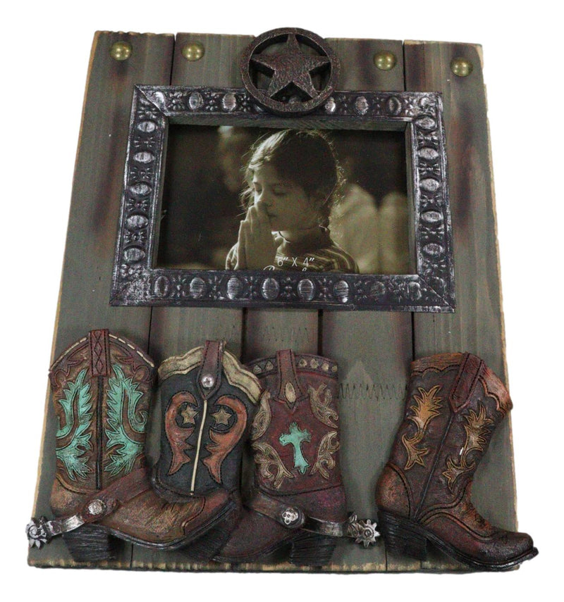 Rustic Western Country Farmhouse Lone Star Cowboy Boots 6X4 Picture Frame