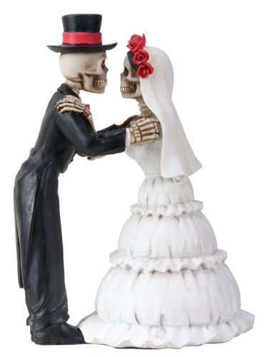 Ebros 4 Inch Day Of The Dead Skeleton Wedding Couple Kiss Figurine - Ebros Gift