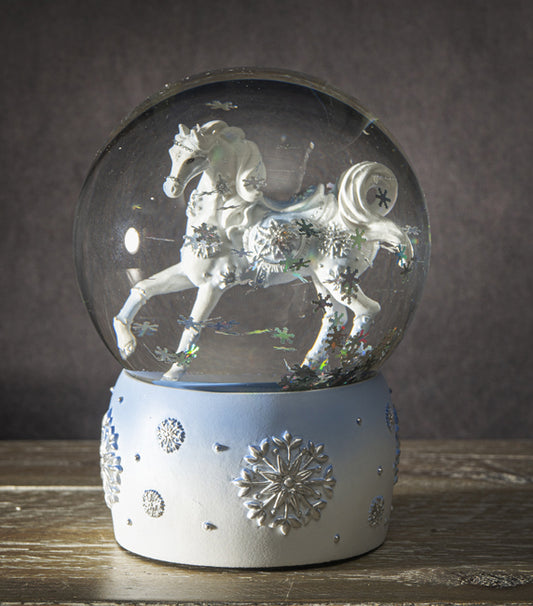 Trail Of Painted Ponies Western Frozen Winter Snow Crystal Horse Water Globe