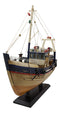 Ebros 17"L Wooden Handicraft Nautical Fishing Vessel Boat Model with Wood Base - Ebros Gift