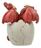 Ebros Red Baby Wyrmling Two Headed Dragon Hydra Hatchling in Egg Statue 3.25" Tall Dungeons Dragons Legends Fantasy Home and Garden Accent Decor
