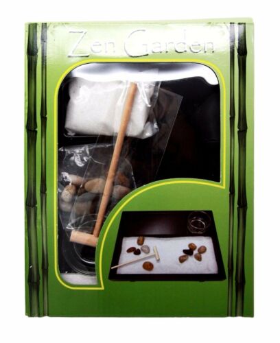 Wu Xin Meditation Zen Garden Set Rocks And Sand Garden With Rake & Candleholder