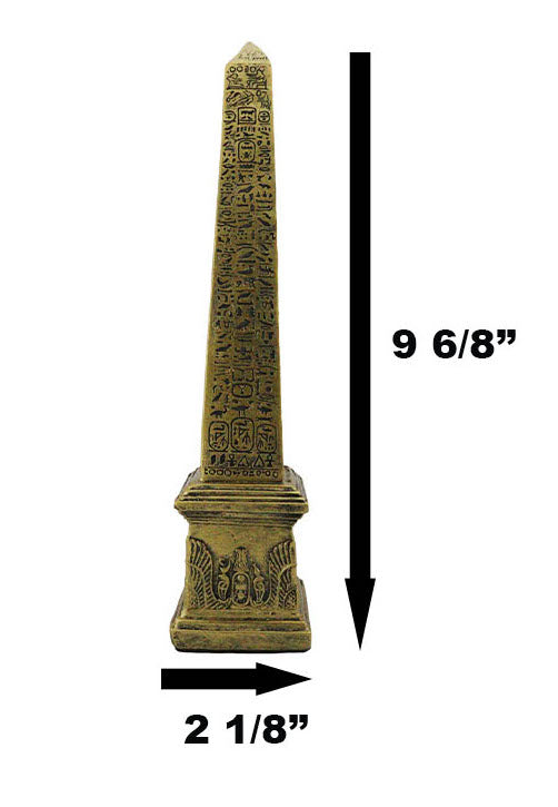 Ebros Egyptian Theme Obelisk Temple of Ra with Hieroglyphs 10" Tall Sculpture - Ebros Gift