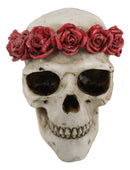Ebros Day of The Dead Red Rose Laurel Flower Wreath Sugar Skull Figurine Decor 4.5"L