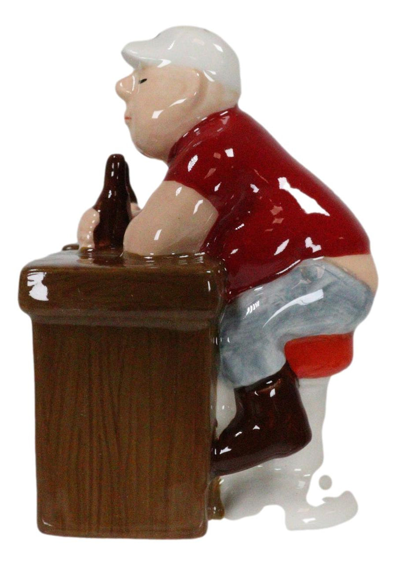 Colorful Mooning Beer Buddies Bar Pub Scene Ceramic Salt and Pepper Shakers Set