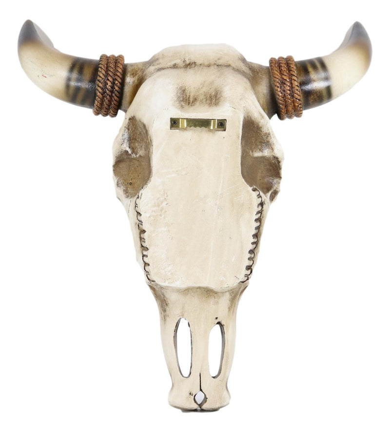 Western Rustic Green Flowering Cactus Steer Bison Bull Cow Skull Wall Decor