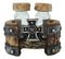 Rustic Western Star Cross With Faux Wood Barrel Base With Salt & Pepper Shakers