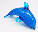 Swimming Blue Crystal Glass Sea Bottlenose Dolphin Decor Collectible Figurine