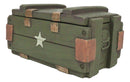 Patriotic Military Style Ammo Crate Utility Faux Wood Decorative Box Figurine