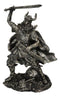 Viking Berserker Warrior With Bull Horn Helmet Attacking With Sword Figurine