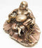 Ebros 11" Long Lucky Happy Buddha Resting on Fortune Coins Wealth Bodhisattva Sculpture Statue - Ebros Gift