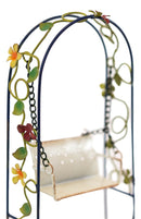 Enchanted Garden Decorative Metal Arbor Swing Mini Fairy Garden Figurine
