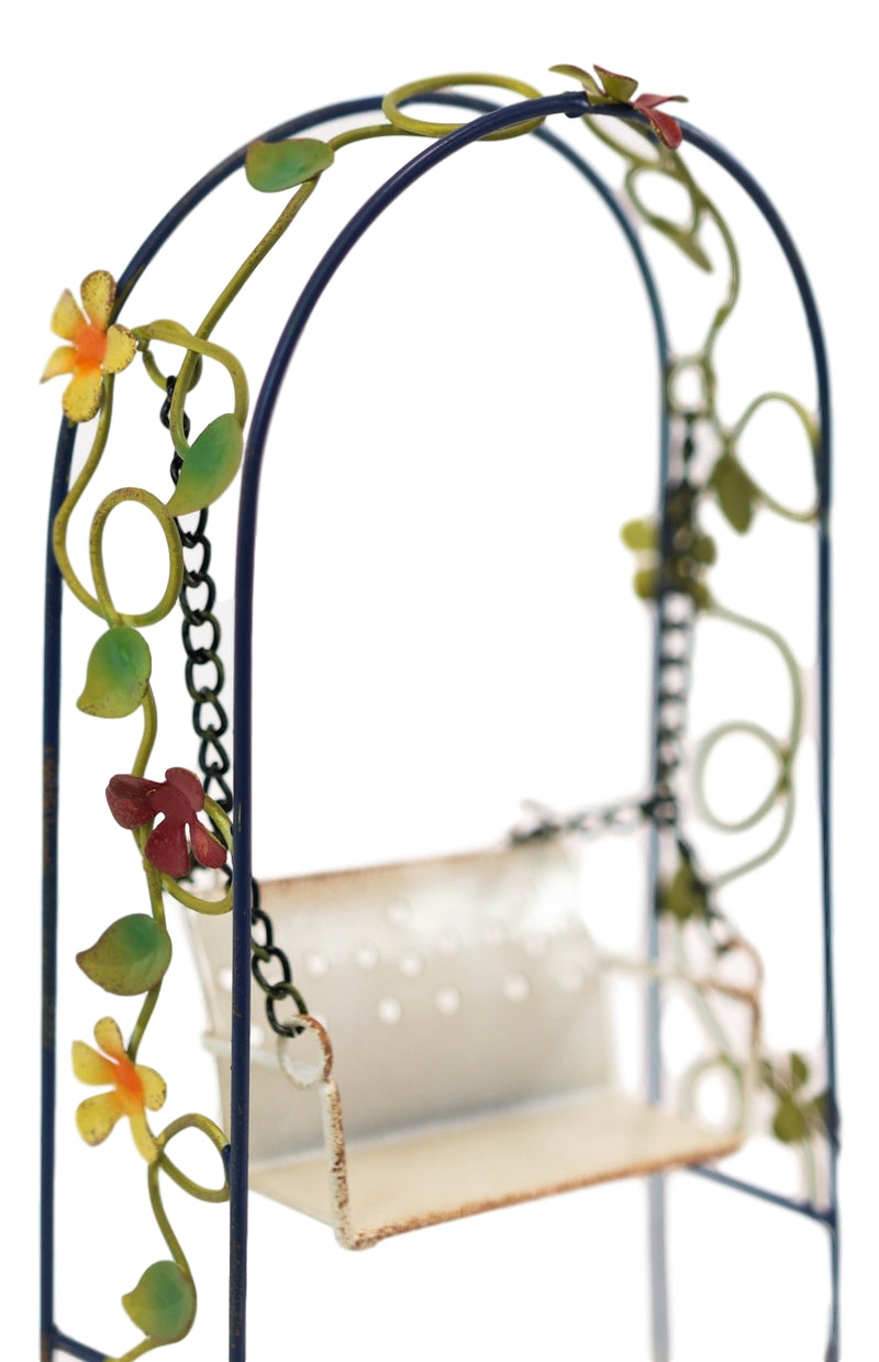 Enchanted Garden Decorative Metal Arbor Swing Mini Fairy Garden Figurine