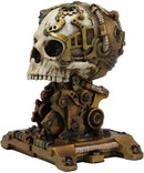 Cyborg Robotic Gearwork Facility Steampunk Skull Bookends Set Figurine Statue