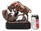 Wall Street Stock Market Charging Bull Trouncing Bear Statue With Pedestal Base