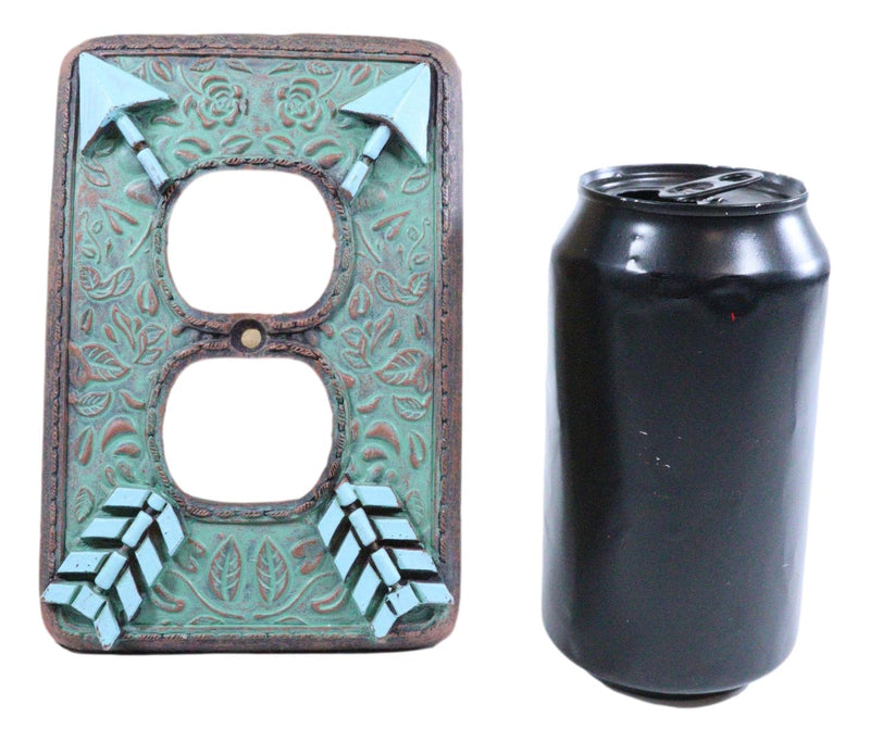 Indian Turquoise Crossed Arrows Friendship Wall Double Receptacle Plates Set