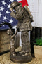 Civil Servant Fire Fighter Large Child Shaking Hands and Thanking Fireman Statue